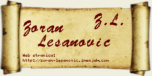 Zoran Lešanović vizit kartica